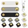 12 Pcs Cord Organizer, Stocking Stuffers for Men Portable PU Leather Cord Holder Winder Keeper Earphone Cable Cord USB Straps Earphone Winder with Leather Handmade(Black/White/Grey) view 1