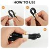 12 Pcs Cord Organizer, Stocking Stuffers for Men Portable PU Leather Cord Holder Winder Keeper Earphone Cable Cord USB Straps Earphone Winder with Leather Handmade(Black/White/Grey) view 3