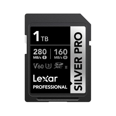 Lexar Silver PRO SD Card 1TB, UHS-II SD Memory Card, V60, U3, C10, up to 280MB/s Read, 160MB/s Write, SDXC Card for DSLR/Camera/Photographer/Videographer/Enthusiast (LSDSIPR001T-BNNNG)
