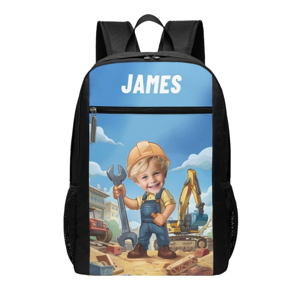 Blinshir Custom Engineer Backpack for Men Women Personalized Fashion Backpack Design Your Name Text Photo Customize Large-capacity Laptop Backpack for Work Camping Travel 17in