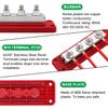 Ambuker 2Pcs 600A High Current Bus Bar 12-48V DC Heavy-Duty Copper Distribution Block 4 x M10 (3/8") Terminal Studs 8 Screws with Cover Battery Busbar Box for Automobiles Boat RV Truck (Black&Red) view 3