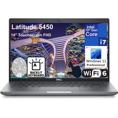 Dell Latitude 14 5450 5000 14" Touchscreen FHD Business Laptop Computer, 13th Gen Intel 10-Core i7-1355U, 32GB DDR5 RAM, 1TB PCIe SSD, WiFi 6, Backlit Keyboard, Fingerprint Reader, Windows 11 Pro