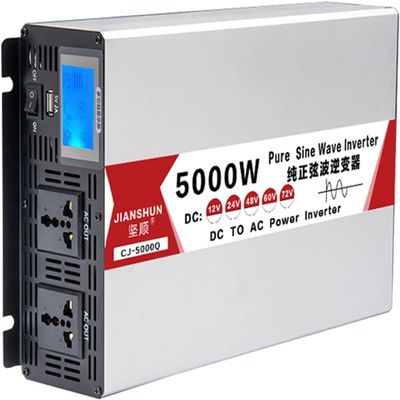 Pure Sine Wave Power Inverters 4000W/5000W/6000W/8000W Peak Power,DC 12V/24V/48V/60V/72V to AC 110V-130V/220V 230V 240V,Car Power Inverter,with Lcd Display AC Outlets,for Camping,Outdoor(5000W,48Vto11