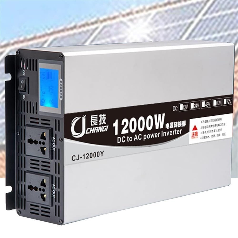 12000W Pure Sine Wave Inverter 12V/24V/48V/60V/72V DC to 110V 120V 220V 230V AC Car Power Inverter Voltage Converter Adapter for Truck, Home, Vehicles, RV, Solar Inverter(60Vto110V)