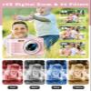 Upgrade Kids Digital Camera - 56MP FHD 1080P with 16x Zoom, Anti-Shake, 32GB TF Card, Two Batteries, Lanyard - Compact Small Camera for Kids (Pink) view 3