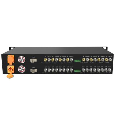 1U Rack-Mount 8-Channel 3G-SDI Fiber Converter | 1080p@60Hz Uncompressed Transmission | CWDM & Loop Out | Single LC Fiber Extender Up to 20KM | Updated Structural Design