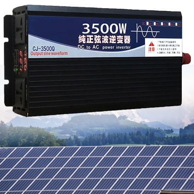 Pure Sine Wave Inverter 3500W 4000W 5000W Power Inverter DC 12V 24V 48V 60V 72V to 110V 220V AC Converter for Vehicles Car Adapter with AC Outlets Car Charger for Home,RV Vehicle,Camping(3500W,24Vto11