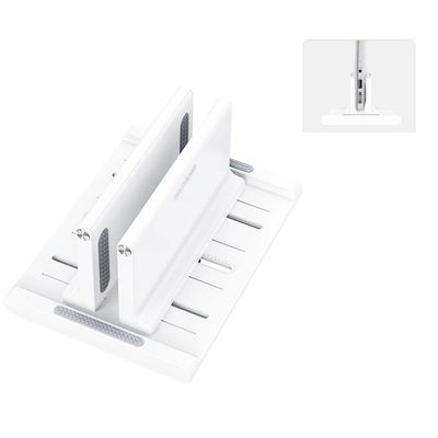 BE-TOOL Adjustable Vertical Laptop Desktop Stand, Anti-Slip Dock Laptop Holder Compatible with MacBook Dell Lenovo Samsung Sony HP Asus iPad, up to 17.3 inches, White