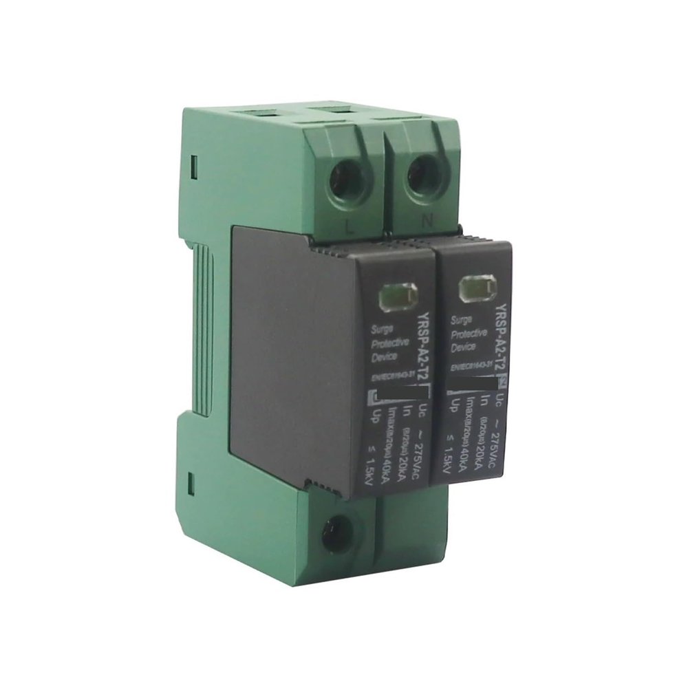 AC Surge Protector Protection T2 AC SPD 2P 20KA~40KA 275V House Surge Protector Protection Protective Low-Voltage Arrester Device