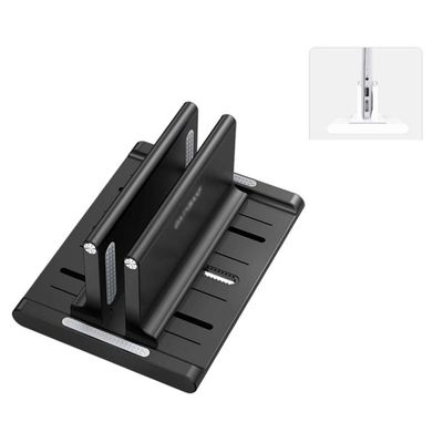 BE-TOOL Adjustable Vertical Laptop Desktop Stand, Anti-Slip Dock Laptop Holder Compatible with MacBook Dell Lenovo Samsung Sony HP Asus iPad, up to 17.3 inches, Black