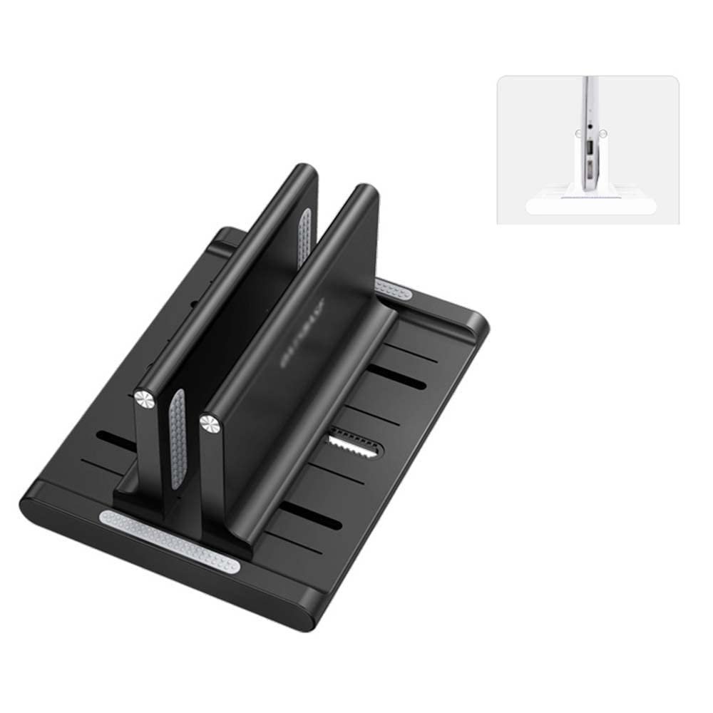 BE-TOOL Adjustable Vertical Laptop Desktop Stand, Anti-Slip Dock Laptop Holder Compatible with MacBook Dell Lenovo Samsung Sony HP Asus iPad, up to 17.3 inches, Black