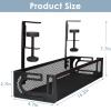 Under Desk Cable Management Tray, Cable Management Under Desk No Drill, Wire Management Tray with Clamp, Cord Organizer for Home Office, Black view 2