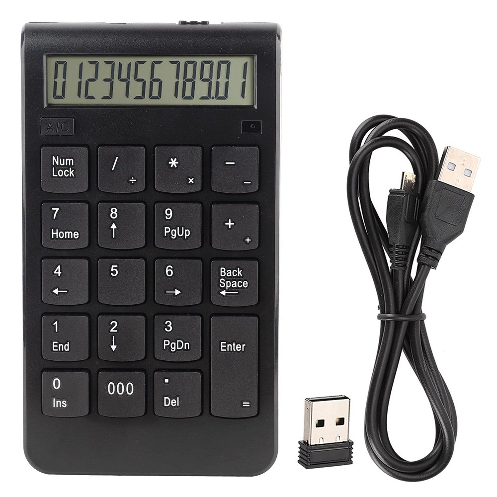 Locadence Numeric Keypad, Black ABS 19 Keys Portable Number Pad for Laptop, PC, Desktop, Notebook