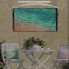 Hsqirky Outdoor TV Cover for 40 to 43 Inch, Teal Ombre Coastal Weatherproof & Waterproof Outside TV Covers with Remote Pockets, Summer Nautical Beach Ocean Seaside TV Enclosure for LED, LCD TVs view 3