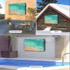Hsqirky Outdoor TV Cover for 40 to 43 Inch, Teal Ombre Coastal Weatherproof & Waterproof Outside TV Covers with Remote Pockets, Summer Nautical Beach Ocean Seaside TV Enclosure for LED, LCD TVs view 4