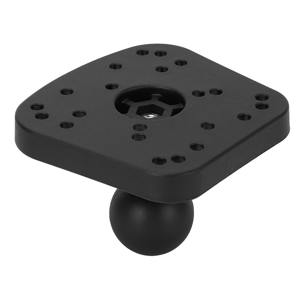 1.5 Inch Rubber Ball Base Nylon Mounting Plate, Aluminum Alloy Universal Electronic Plate for Fish Finder Mount, C Size Socket Arm