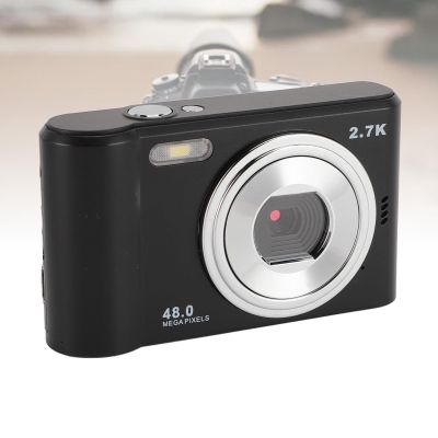 Zyyini Digital Cameras, HD 1080P Camera, 48MP 4K Vlogging Camera with 8X Zoom Anti Shake, 2.4in TFT Screen Compact Small Camera for Teens Adult Beginner (Black)