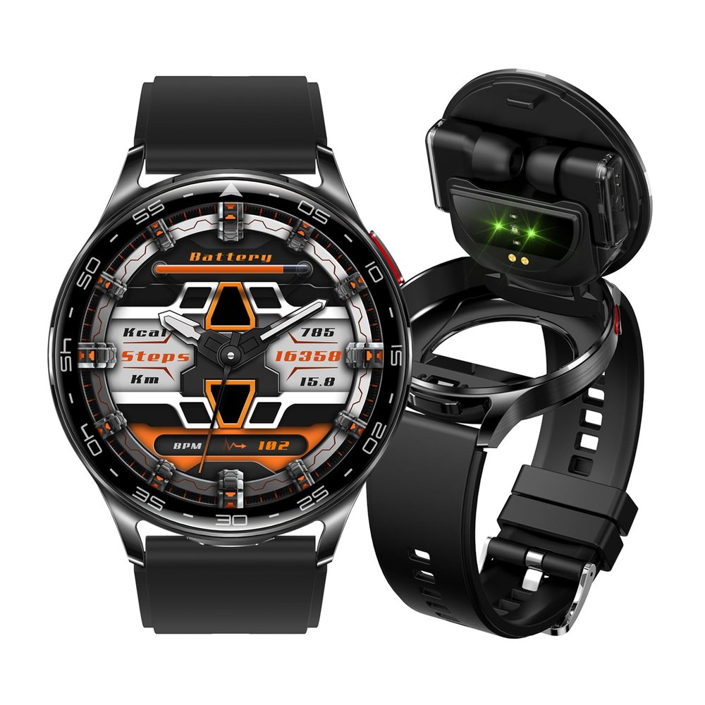 Alliget Smart Watch with Earbuds, 2 in 1 Bluetooth Smartwatch, 1.39" HD IPS Screen Smartwatch for Men Women, Fitness Tracker Long Time Standby Men Women Sports Smart Watch (Black)