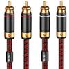 Primeda Audiophiles RCA/Phono Cable 2 RCA Male to 2 RCA Male HiFi System Interconnect Cable Braided for Home Cinema Subwoofer Amplifiers Blu-ray (Straight to Straight, 2.5ft/0.75m) view 1