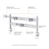 Tripp Lite Eaton DMSWKITTAA Multi-Monitor Mount Stand, Horizontal Track System, Desk Clamp Mount with Slat Wall Rail, Dual-Sided, VESA Compliant up to 32" Displays, TAA Compliant, 5-Year Warranty view 4