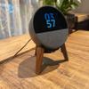 Alloery Desk Speaker Stand Compatible for Echo Spot and Homepod Mini Wooden Legs Stand Protect Mount Holder for All Suitable Sized Smart Speaker (Black Walnut) view 2