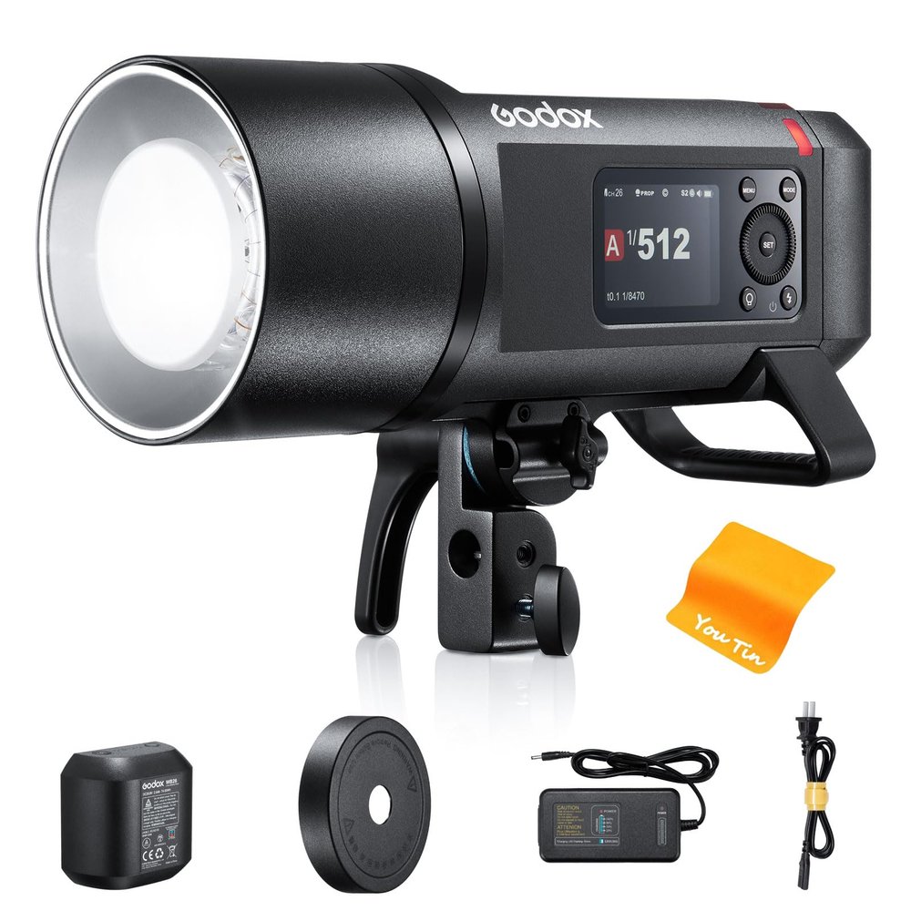 Godox AD600 Pro II Strobe Light Photography,AD600Pro 600Ws Outdoor Studio Flash Monolight,TTL 2.4G Wireless System,40W Bi-Color LED Modeling Light Compatible with Canon Nikon Sony Olympus FUJIFILM
