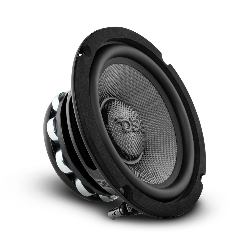 DS18 PRO-CF6.4NR 6.5 Inches Water Resistant Loudspeaker - Mid-Bass Carbon Fiber Cone and Neodymium Rings Magnet 500 Watts 4-Ohms - Ideal for Motorcycle & Motorsports (1 Speaker) (Renewed)