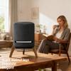 Alloery Universal Desktop Speaker Stand for Echo Studio,Sub,Homepod and All Suitable Sized Small and Medium Speakers,Wood Stand Sound Better Stable Wooden Mount Holder (Black Walnut with Metal Strip) view 2