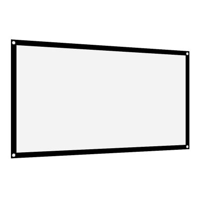Thicken Portable Non Crease White Polyester Projector Curtain Screen for Outdoor Movie Camping, 16:9 Lightweight Projection Screen (LUCKDANOexw3ft6uma-13)