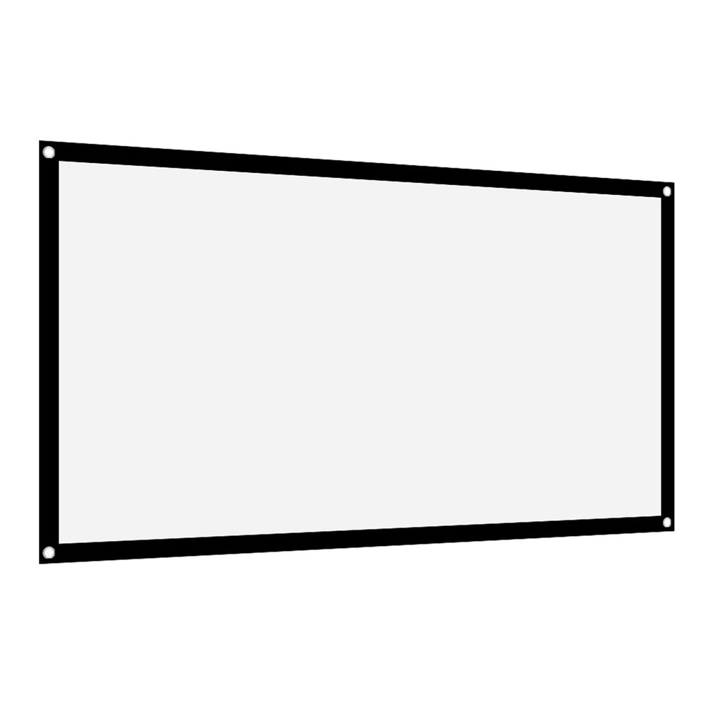Thicken Portable Non Crease White Polyester Projector Curtain Screen for Outdoor Movie Camping, 16:9 Lightweight Projection Screen (LUCKDANOexw3ft6uma-13)