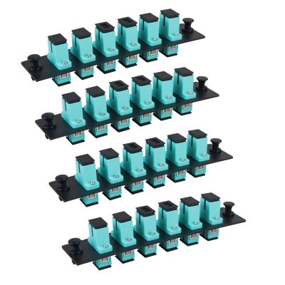 fyboptwu 6-Port SC OM3 MM Fiber Patch Panel with 6 Simplex Adapters, 4pcs
