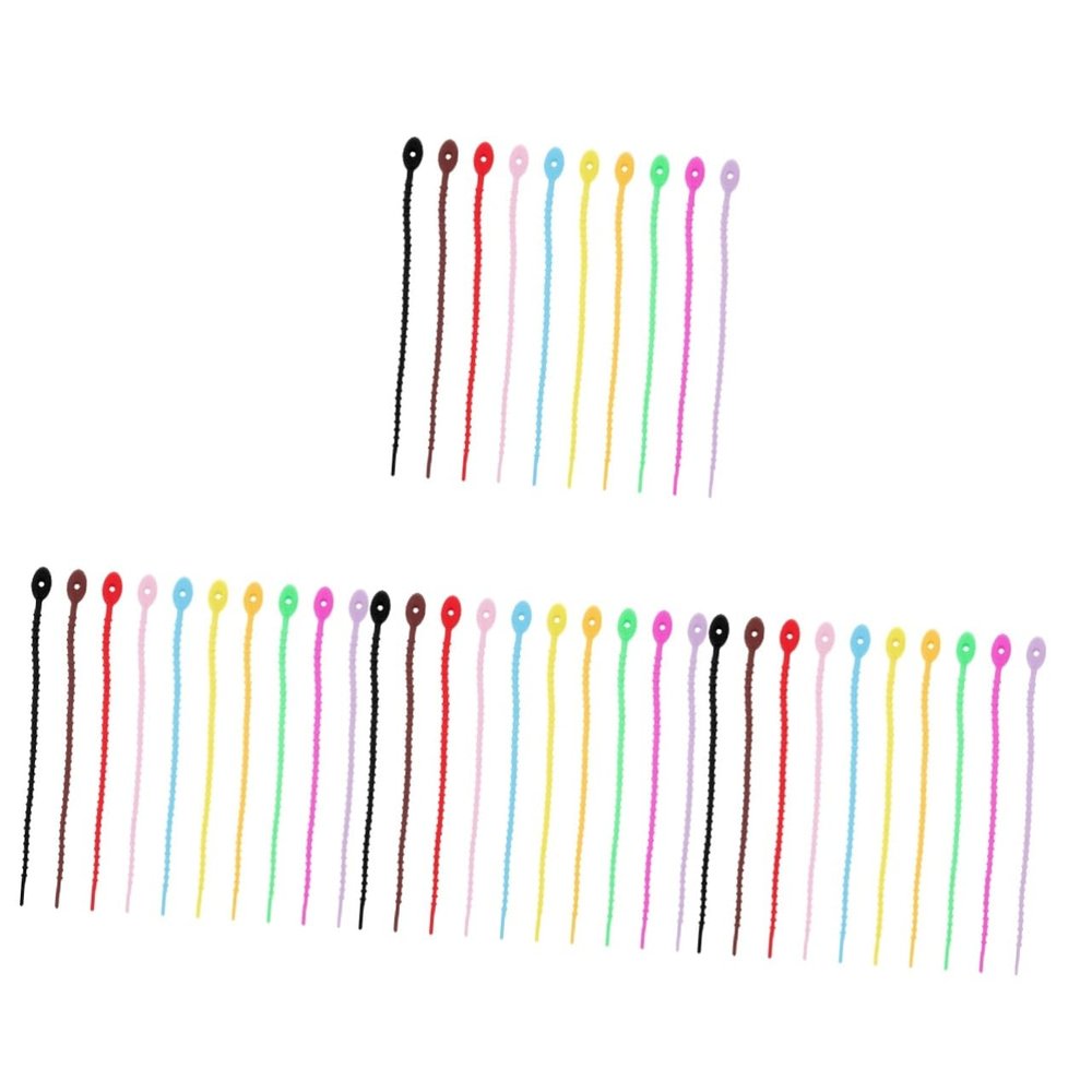 ULTECHNOVO 40pcs Cable Wrap Zipties Reusable Cable Ties Silicone Material Easy Management