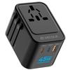 decqle Universal Travel Adapter, 2 USB-C 1 USB-A, Cover 200+ Countries view 1