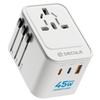 decqle Universal Travel Adapter, 2 USB-C 1 USB-A, Cover 200+ Countries view 1