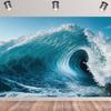 12x8ft Ocean Waves Backdrop Summer Blue Sea Billowy Huge Waves Photography Background Surfing Water Sport Gaming Decorations Banner Kids Adult Surfing Birthday Party Photo Booth Props view 2