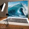 12x8ft Ocean Waves Backdrop Summer Blue Sea Billowy Huge Waves Photography Background Surfing Water Sport Gaming Decorations Banner Kids Adult Surfing Birthday Party Photo Booth Props view 3