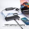 Laptop Docking Station, Docking Station 3 Monitors with 2* DP+HDMI, 4K@144Hz,130W PD Charger, 4* USB 3.0, Audio, Gigabit Ethernet, TF/SD for Lenovo,HP,Dell, Windows System Computer view 4