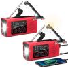 NITIGO Emergency Weather Radio NOAA AM FM WB with 4000mAh Rechargeable Radio, USB Solar Hand Crank Charging, Flashlight, SOS Alarm, Reading Lamp Portable for Outdoor Indoor Emergencies, 2 Pack view 1