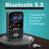 RUIZU 64GB Clip MP3 Player with Bluetooth 5.3, Portable Music Player with Voice Recorder for Sport Running, FM Radio, Pedometer, A-B Repeat, Audio Video, Shuffle Playback, Support 128GB TF Card, Black view 2