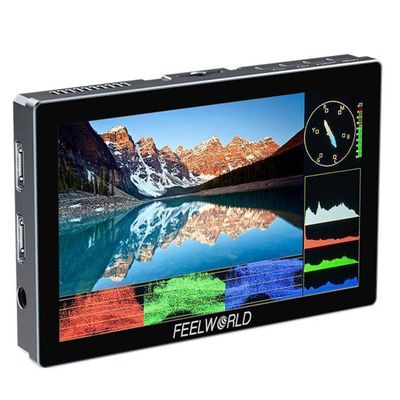 FEELWORLD P6X 5.5 Inch 1000nit High Bright Aluminium DSLR Camera Field Monitor Touch Screen Waveform 3D LUT 1920x1080 4K HDMI Input Output Type-c Input