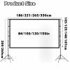 DKPLOE Portable Projector Screen with Stand, Projection Screen Outdoor with Carry Bag Wrinkle-Free Design for Home Theater Backyard Cinema(150inch) view 2