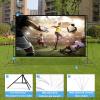 DKPLOE Portable Projector Screen with Stand, Projection Screen Outdoor with Carry Bag Wrinkle-Free Design for Home Theater Backyard Cinema(150inch) view 3