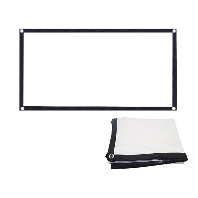 16:9 Thicken Projector Screen Foldable Washable Portable Projector Screen Semi-Translucent Curtain Rear Projection Screen for Outdoor and Indoor Use, Home Cinema, Soft White(60 Inch)