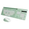 Wireless Keyboard and Mouse Combo,2.4G Ergonomic Keyboard with Foldable Stand and Phone Tablet Holder, Silent Mouse with Adjustable DPI, Compatible with Windows, Mac OS and Linux (KM-239W-WHGN) view 1