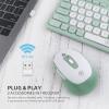 Wireless Keyboard and Mouse Combo,2.4G Ergonomic Keyboard with Foldable Stand and Phone Tablet Holder, Silent Mouse with Adjustable DPI, Compatible with Windows, Mac OS and Linux (KM-239W-WHGN) view 2