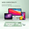 Wireless Keyboard and Mouse Combo,2.4G Ergonomic Keyboard with Foldable Stand and Phone Tablet Holder, Silent Mouse with Adjustable DPI, Compatible with Windows, Mac OS and Linux (KM-239W-WHGN) view 4