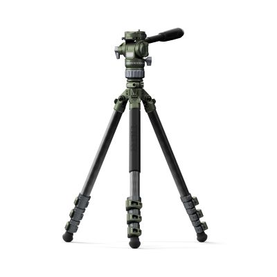 Tilta Forest Green Carbon Fiber Camera Tripod with Fluid Head, 3-Stage Legs, 5KG Max Load, ARCA Receiver, 160CM Travel, Green