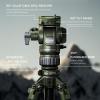 Tilta Forest Green Carbon Fiber Camera Tripod with Fluid Head, 3-Stage Legs, 5KG Max Load, ARCA Receiver, 160CM Travel, Green view 3