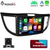 Car Audio Android Auto Screen Touch Screen Car Stereo Car Multimedia Player Compatible for 12-16 CRV Android 13 Car Navigation 10" ES with with CarPlay & Android Auto Function 2+32G-AHD Camera view 2