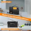 XHDATA D808 Portable AM FM SW LW Air Band Shortwave Radio SSB RDS Multi Band Digital Radio Speaker with LCD Display Alarm Clock External Antenna (Black) view 4